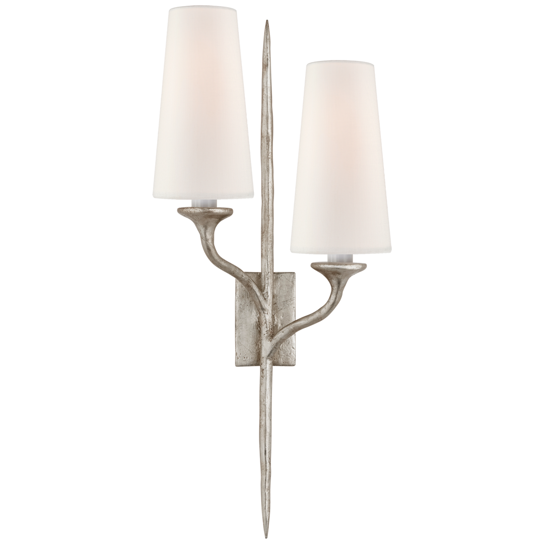 Ilyana Sconce-Visual Comfort-VISUAL-JN 2076BSL-L-Wall LightingDouble-Burnished Silver Leaf-4-France and Son