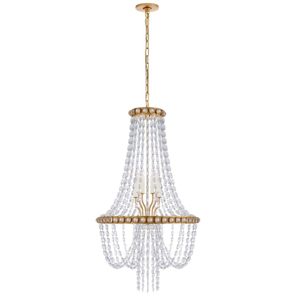 Napolly Medium Basket Chandelier-Visual Comfort-VISUAL-JN 5120G-CG-ChandeliersGild-2-France and Son