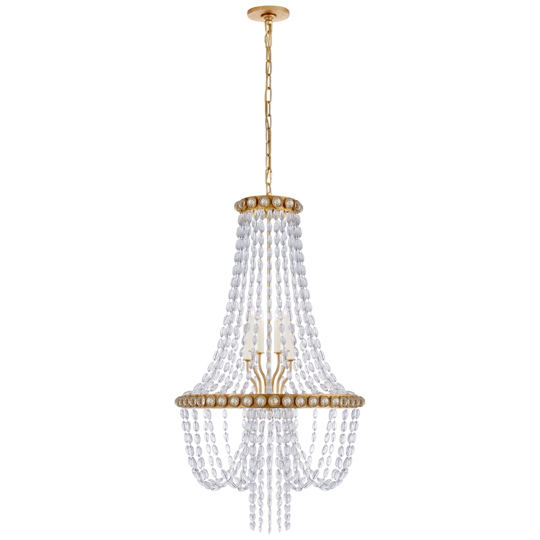 Napolly Medium Basket Chandelier-Visual Comfort-VISUAL-JN 5120G-CG-ChandeliersGild-2-France and Son