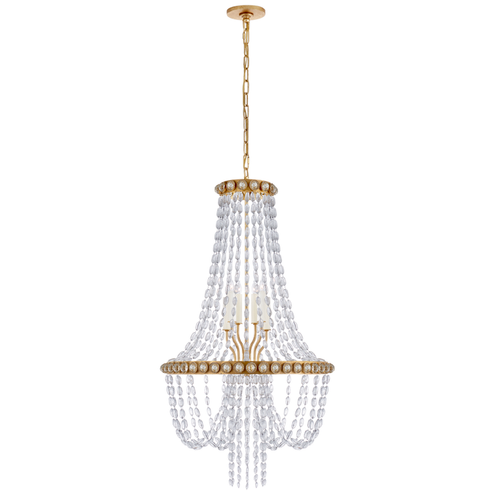 Napolly Medium Basket Chandelier-Visual Comfort-VISUAL-JN 5120G-CG-ChandeliersGild-2-France and Son