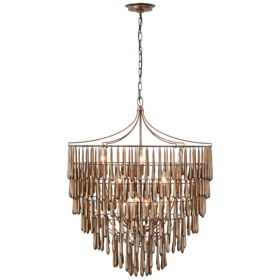 Vacan Large Chandelier-Visual Comfort-VISUAL-JN 5132ABL-ChandeliersAntique Bronze Leaf-1-France and Son