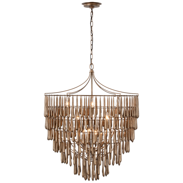 Vacan Large Chandelier-Visual Comfort-VISUAL-JN 5132ABL-ChandeliersAntique Bronze Leaf-1-France and Son