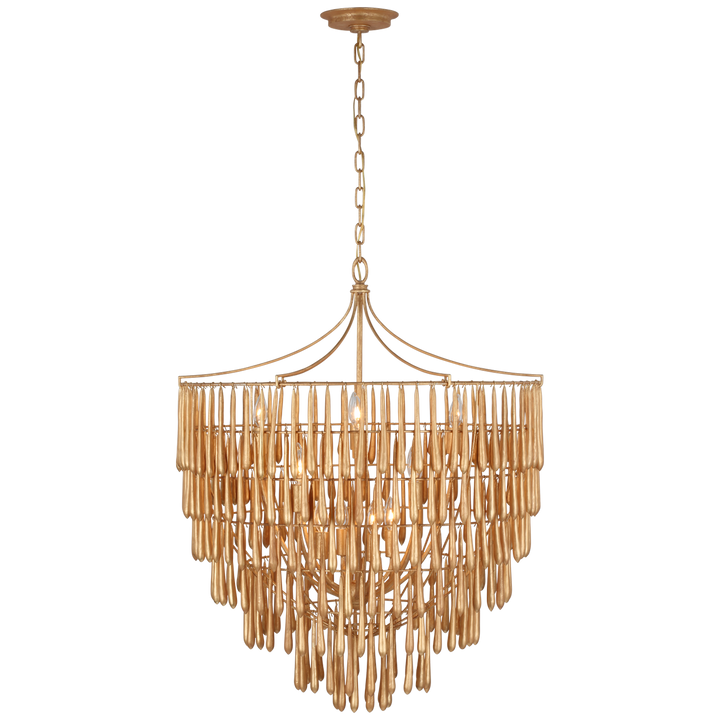 Vacan Large Chandelier-Visual Comfort-VISUAL-JN 5132AGL-ChandeliersAntique Gold Leaf-2-France and Son