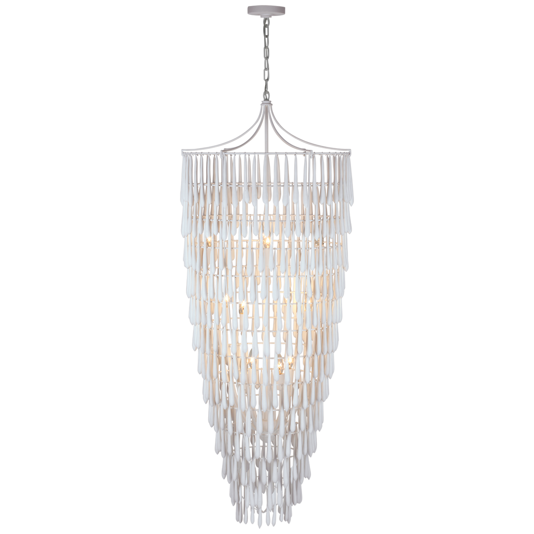 Vacan Tall Cascading Chandelier-Visual Comfort-VISUAL-JN 5135PW-ChandeliersPlaster White-3-France and Son