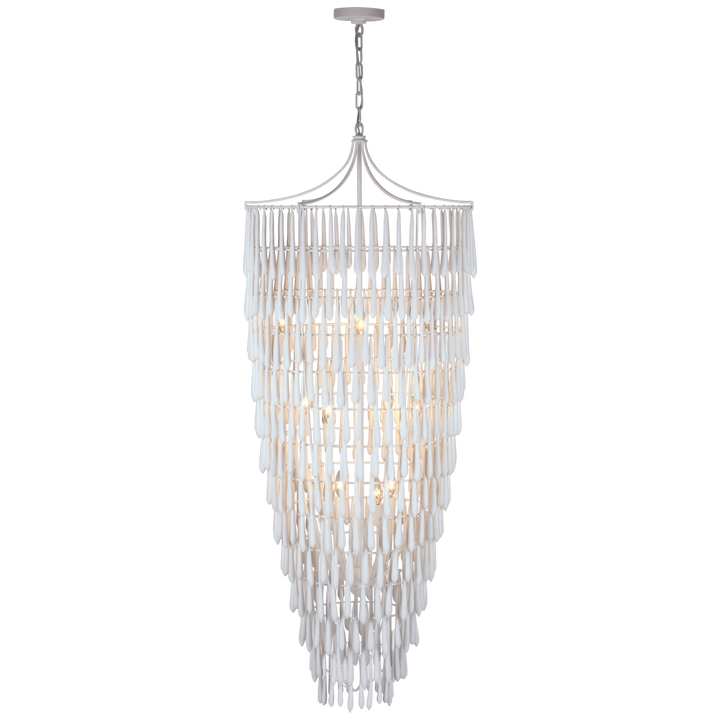 Vacan Tall Cascading Chandelier-Visual Comfort-VISUAL-JN 5135PW-ChandeliersPlaster White-3-France and Son