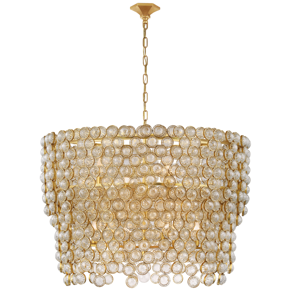 Miran Waterfall Chandelier-Visual Comfort-VISUAL-JN 5232G/CG-ChandeliersLarge-Gild and Crystal-2-France and Son