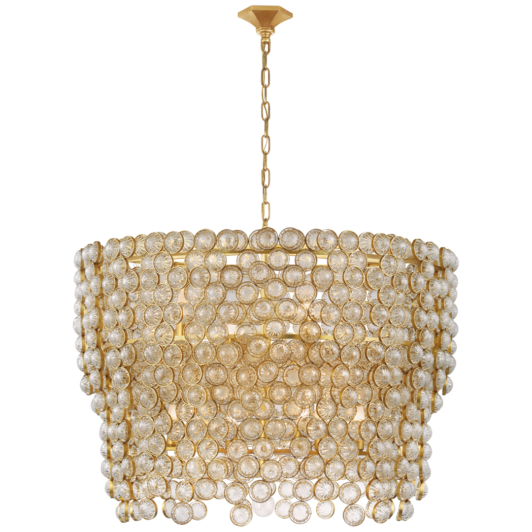 Miran Waterfall Chandelier-Visual Comfort-VISUAL-JN 5232G/CG-ChandeliersLarge-Gild and Crystal-2-France and Son