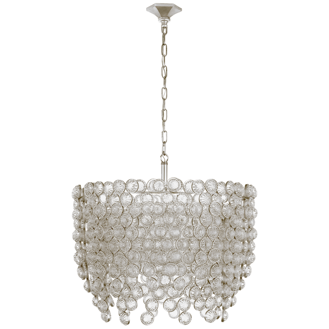 Miran Waterfall Chandelier-Visual Comfort-VISUAL-JN 5234BSL/CG-ChandeliersMedium-Burnished Silver Leaf and Crystal-3-France and Son