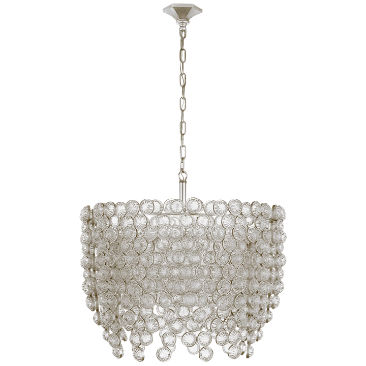 Miran Waterfall Chandelier-Visual Comfort-VISUAL-JN 5234BSL/CG-ChandeliersMedium-Burnished Silver Leaf and Crystal-3-France and Son