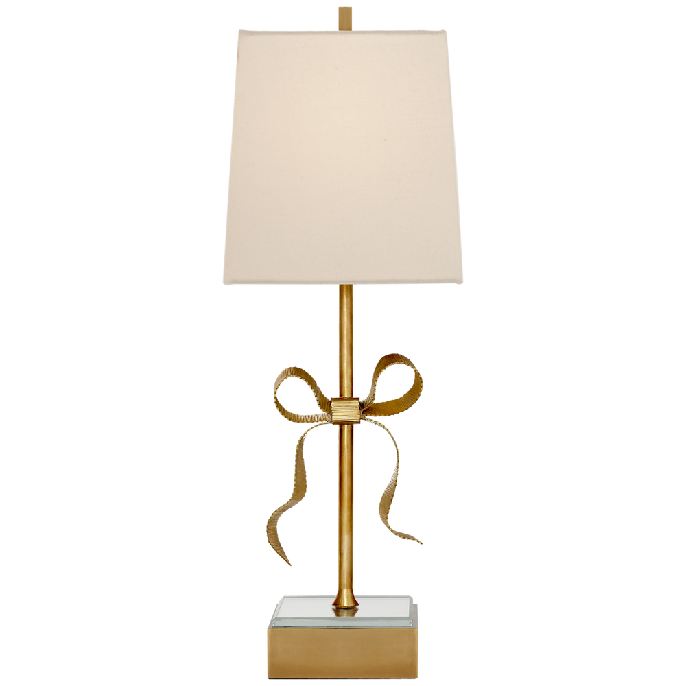Emmy Gros-Grain Bow Table Lamp-Visual Comfort-VISUAL-KS 3111SB-L-Table LampsSoft Brass-2-France and Son