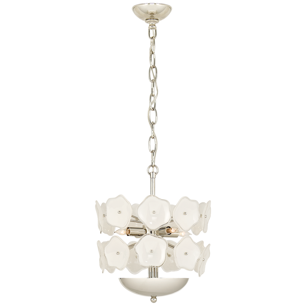 Lexus Small Chandelier-Visual Comfort-VISUAL-KS 5065PN-CRE-ChandeliersPolished Nickel-Cream Tinted Glass-2-France and Son