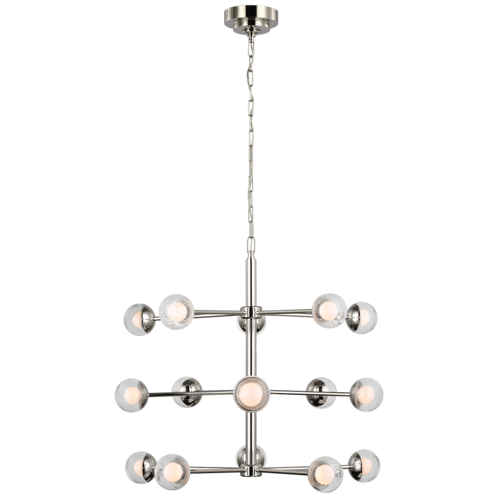 Alden Barrel Chandelier-Visual Comfort-VISUAL- KS 5230PN-CG-ChandeliersSmall-Polished Nickel-1-France and Son