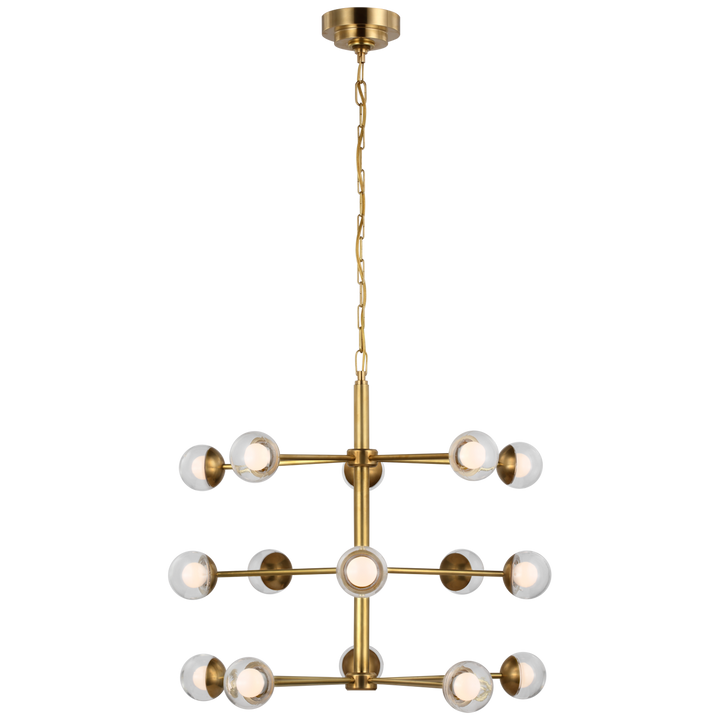 Alden Barrel Chandelier-Visual Comfort-VISUAL-KS 5230SB-CG-ChandeliersSmall-Soft Brass-2-France and Son