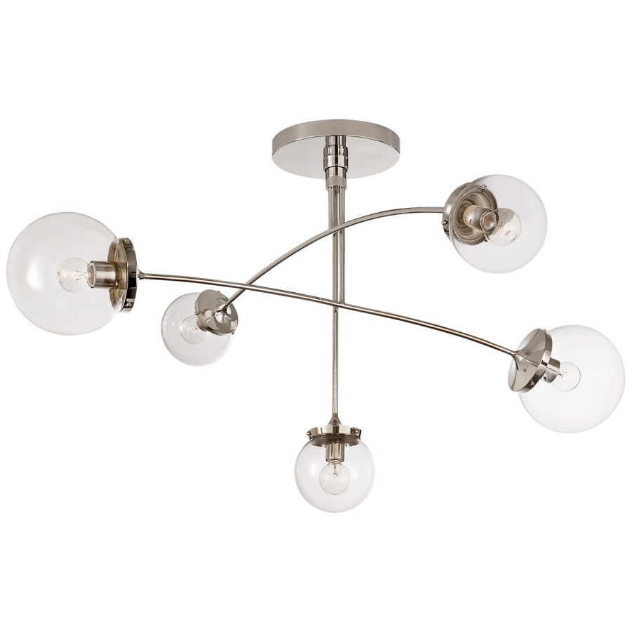Peony Mobile Chandelier-Visual Comfort-VISUAL-KS 5403PN-CG-ChandeliersMedium-Polished Nickel-Clear Glass-1-France and Son