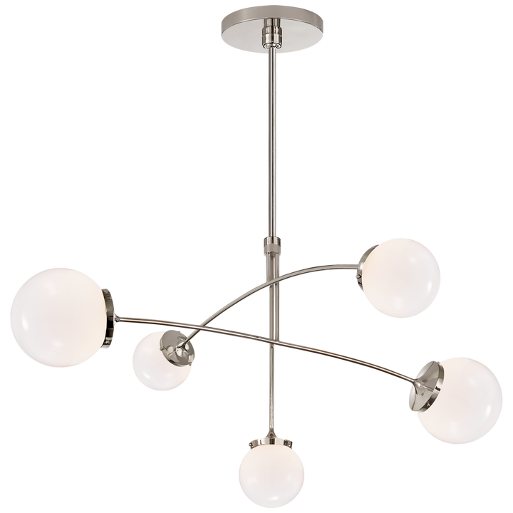 Peony Mobile Chandelier-Visual Comfort-VISUAL-KS 5403PN-WG-ChandeliersMedium-Polished Nickel-White Glass-3-France and Son