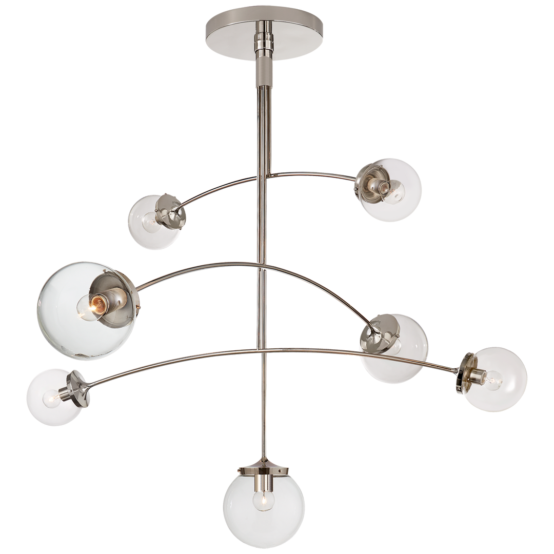 Peony Mobile Chandelier-Visual Comfort-VISUAL-KS 5404PN-CG-ChandeliersLarge-Polished Nickel-Clear Glass-5-France and Son