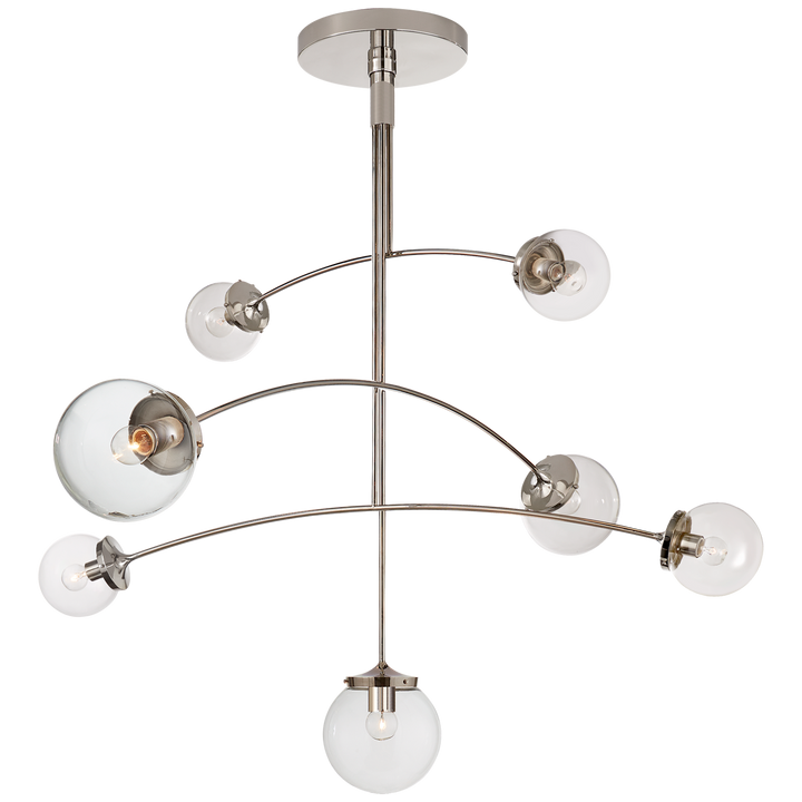 Peony Mobile Chandelier-Visual Comfort-VISUAL-KS 5404PN-CG-ChandeliersLarge-Polished Nickel-Clear Glass-5-France and Son