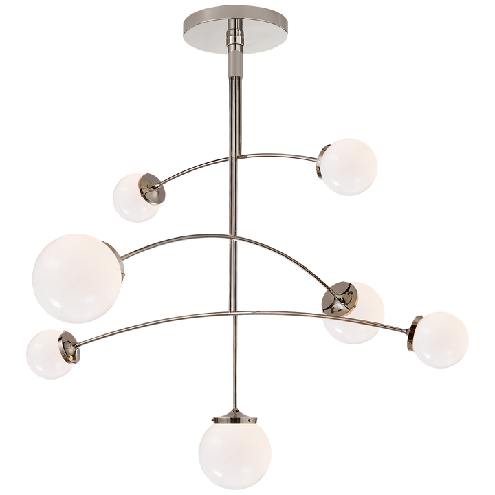 Peony Mobile Chandelier-Visual Comfort-VISUAL-KS 5404PN-WG-ChandeliersLarge-Polished Nickel-White Glass-7-France and Son