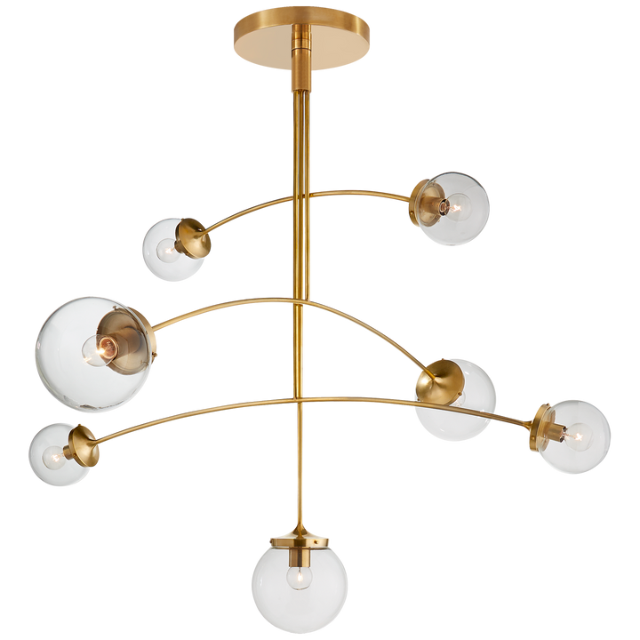 Peony Mobile Chandelier-Visual Comfort-VISUAL-KS 5404SB-CG-ChandeliersLarge-Soft Brass-Clear Glass-6-France and Son