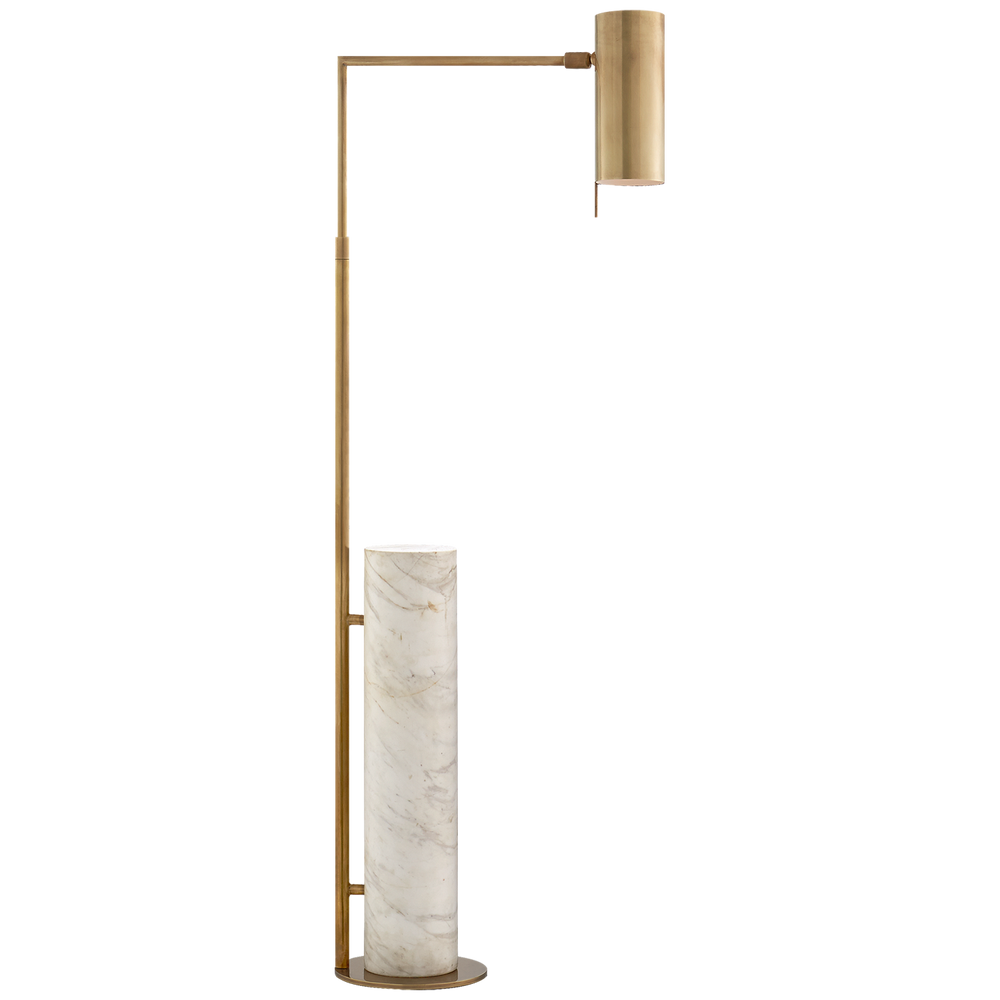 Alta Floor Lamp-Visual Comfort-VISUAL-KW 1611AB/WM-Floor LampsAntique-Burnished Brass and White Marble-2-France and Son