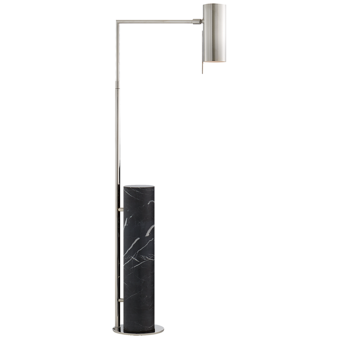Alta Floor Lamp-Visual Comfort-VISUAL-KW 1611PN/BM-Floor LampsPolished Nickel and Black Marble-1-France and Son