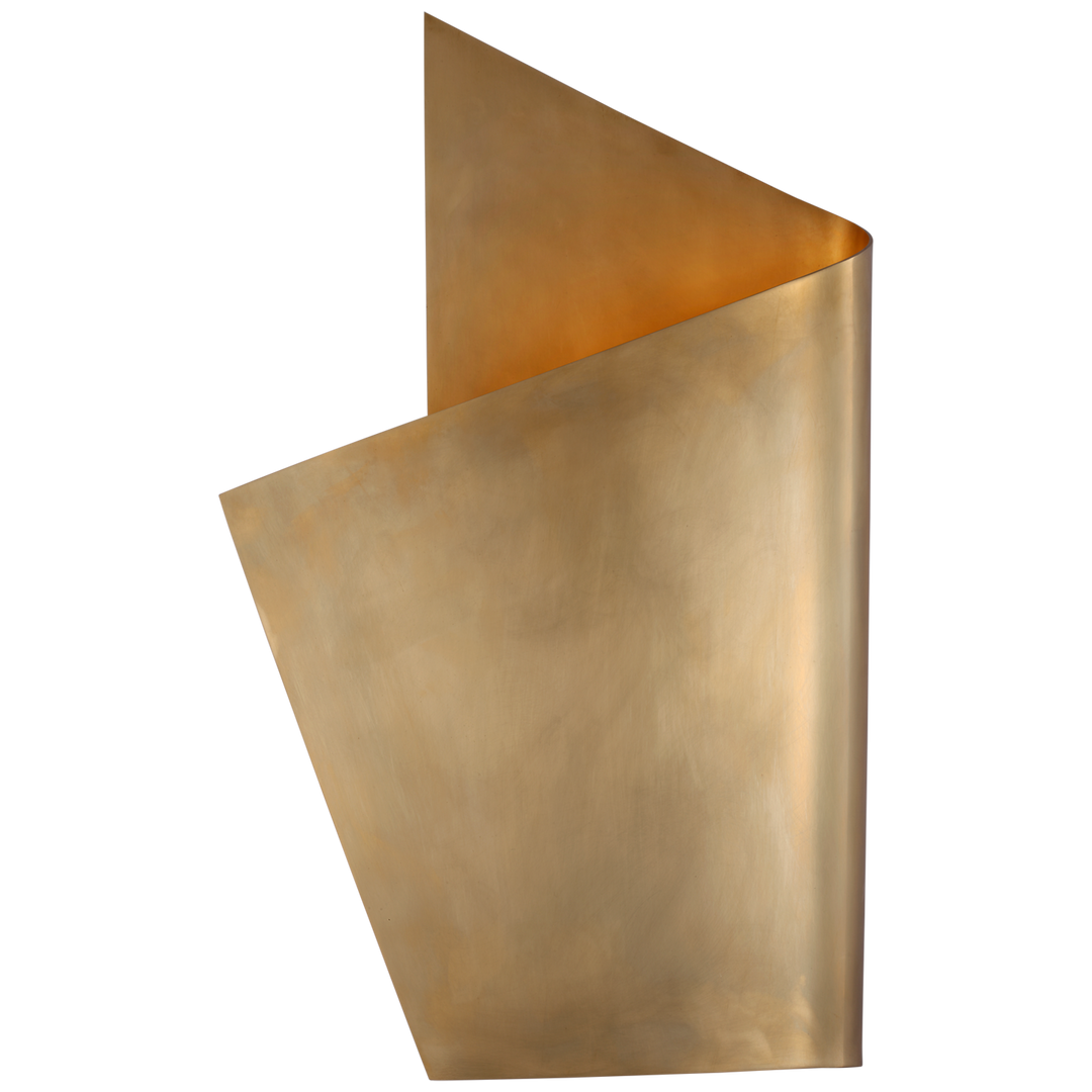 Pilla Left Wrapped Sconce-Visual Comfort-VISUAL-KW 2632AB-Wall LightingBurnished Brass-2-France and Son