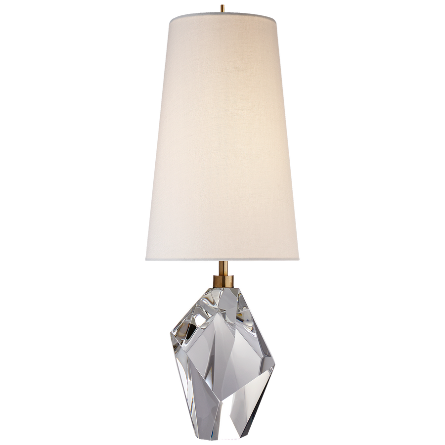Harrison Accent Table Lamp-Visual Comfort-VISUAL-KW 3012CG-L-Table LampsCrystal-Linen-1-France and Son