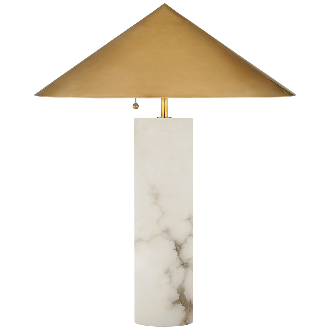 Monita Medium Table Lamp-Visual Comfort-VISUAL-KW 3047ALB-AB-Table LampsAlabaster-1-France and Son