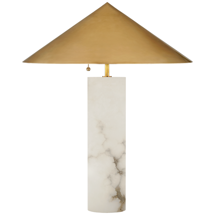 Monita Medium Table Lamp-Visual Comfort-VISUAL-KW 3047ALB-AB-Table LampsAlabaster-1-France and Son