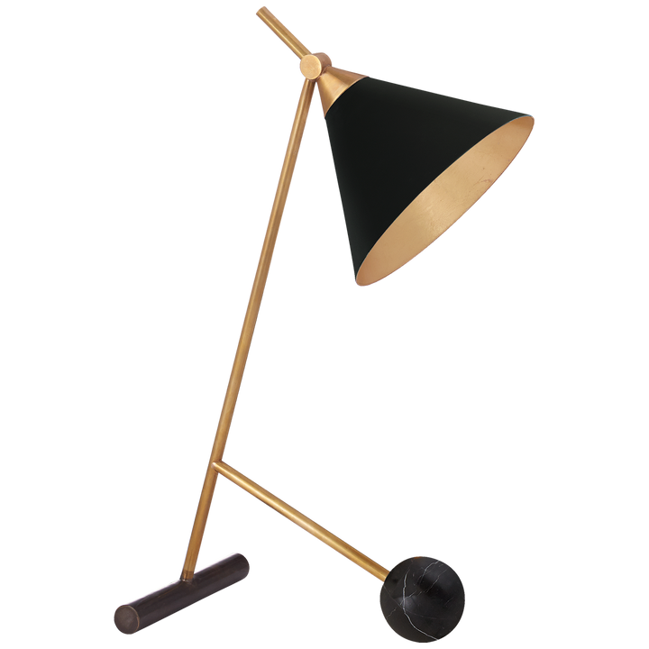 Calvin Table Lamp-Visual Comfort-VISUAL-KW 3410BZ/AB-BLK-Table LampsBlack Shade-2-France and Son