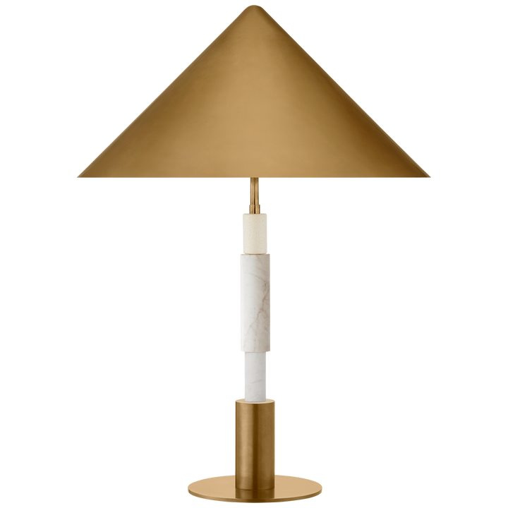 Maria Medium Stacked Table Lamp-Visual Comfort-VISUAL-KW 3607AB/WM-AB-Table LampsAntique-Burnished Brass and White Marble-20.5" Antique Brass-1-France and Son