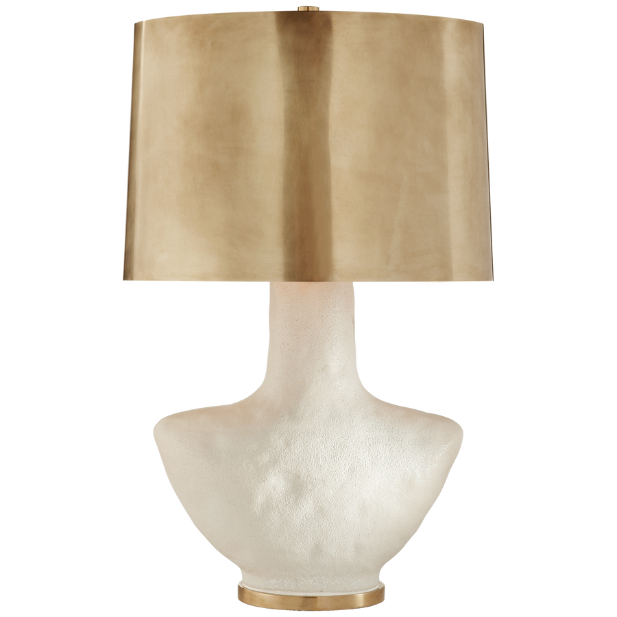 Artem Small Table Lamp-Visual Comfort-VISUAL-KW 3612PRW-AB-Table LampsPorous White-Antique Brass-1-France and Son