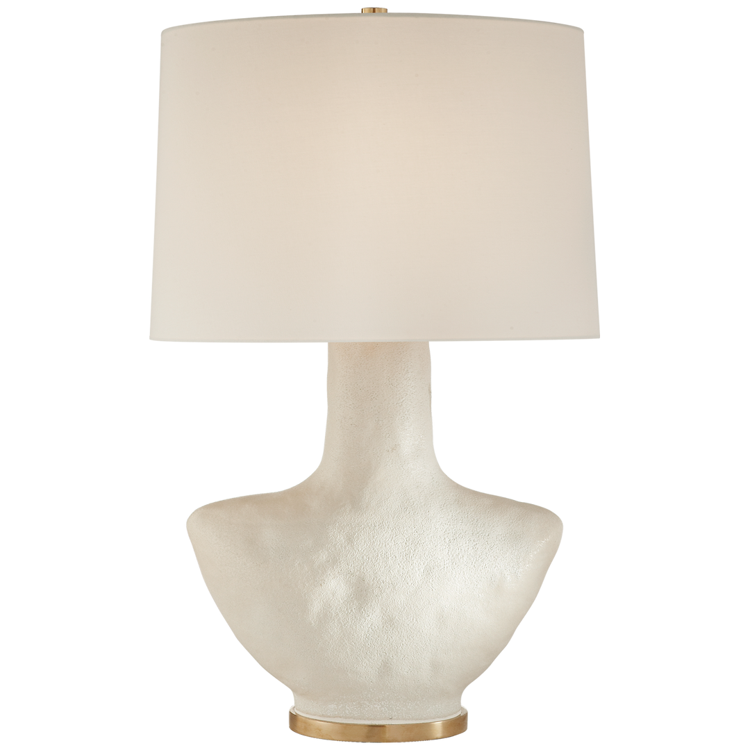 Artem Small Table Lamp-Visual Comfort-VISUAL-KW 3612PRW-L-Table LampsPorous White-Linen-3-France and Son