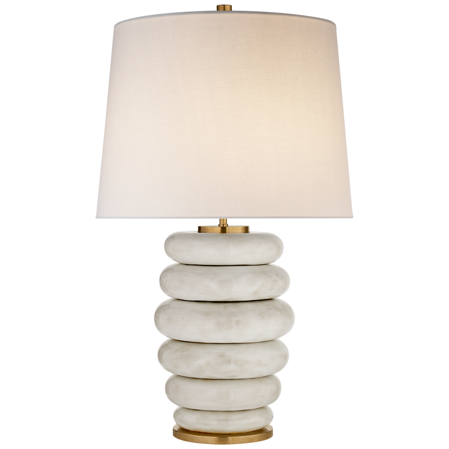 Pilla Stacked Table Lamp-Visual Comfort-VISUAL-KW 3619AWC-L-Table LampsAntiqued White Ceramic-1-France and Son