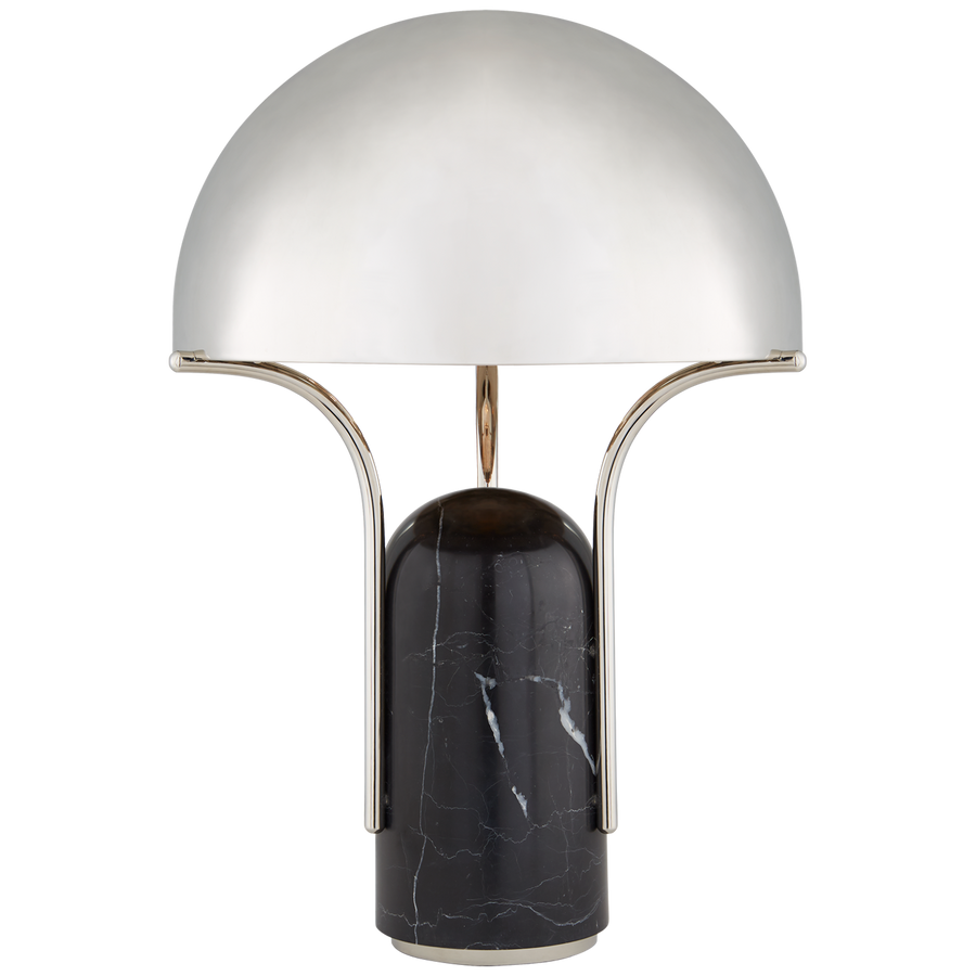 Alboran Medium Dome Table Lamp-Visual Comfort-VISUAL-KW 3920BM-PN-Table LampsBlack Marble-Polished Nickel-1-France and Son