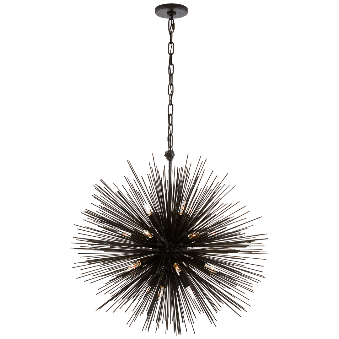 Silvester Round Chandelier-Visual Comfort-VISUAL-KW 5071AI-ChandeliersMedium-Aged Iron-1-France and Son