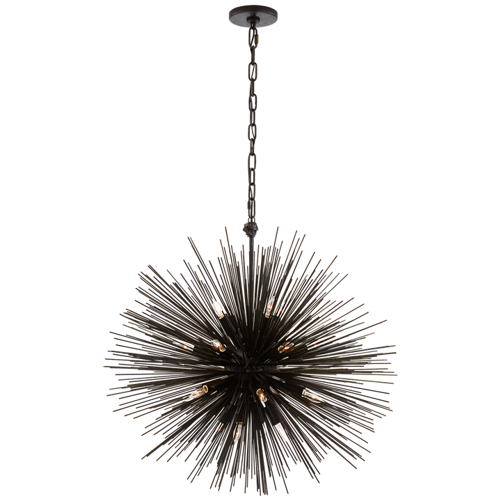 Silvester Round Chandelier-Visual Comfort-VISUAL-KW 5071AI-ChandeliersMedium-Aged Iron-1-France and Son