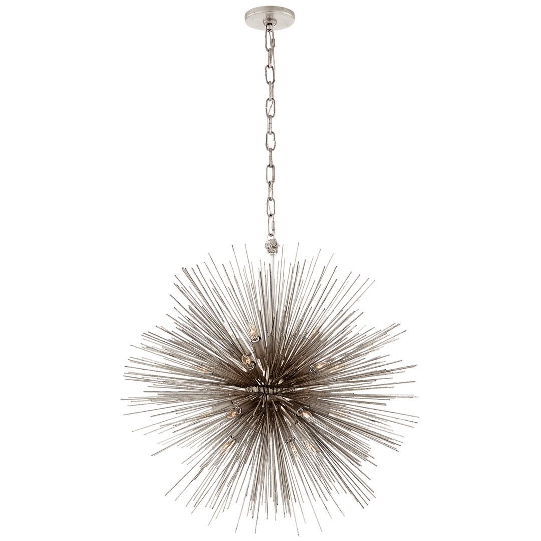 Silvester Round Chandelier-Visual Comfort-VISUAL-KW 5071BSL-ChandeliersMedium-Burnished Silver Leaf-2-France and Son