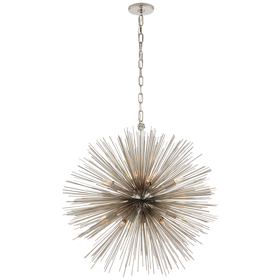 Silvester Round Chandelier-Visual Comfort-VISUAL-KW 5071PN-ChandeliersMedium-Polished Nickel-4-France and Son