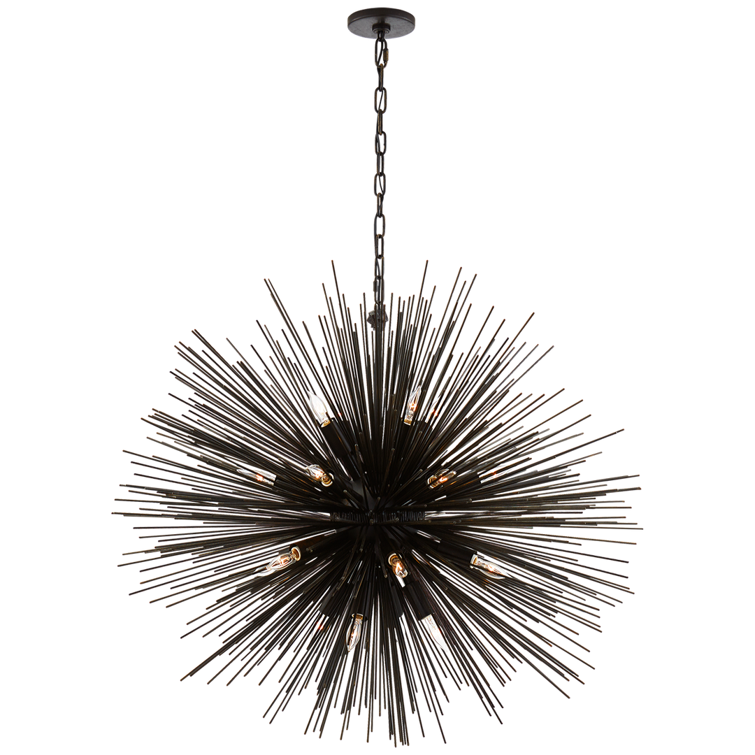 Silvester Round Chandelier-Visual Comfort-VISUAL-KW 5072AI-ChandeliersLarge-Aged Iron-5-France and Son