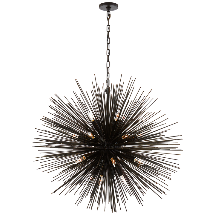 Silvester Round Chandelier-Visual Comfort-VISUAL-KW 5072AI-ChandeliersLarge-Aged Iron-5-France and Son