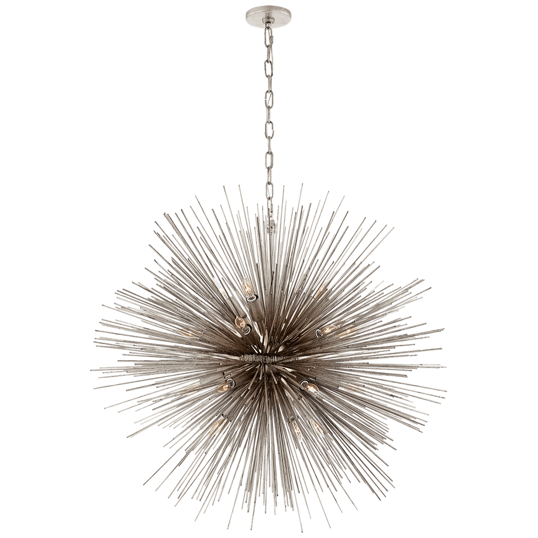 Silvester Round Chandelier-Visual Comfort-VISUAL-KW 5072BSL-ChandeliersLarge-Burnished Silver Leaf-6-France and Son