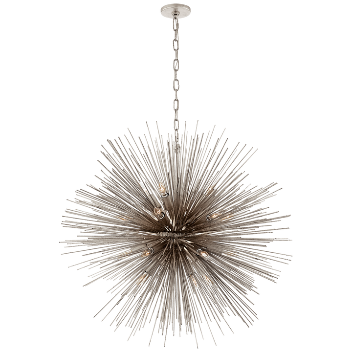 Silvester Round Chandelier-Visual Comfort-VISUAL-KW 5072BSL-ChandeliersLarge-Burnished Silver Leaf-6-France and Son