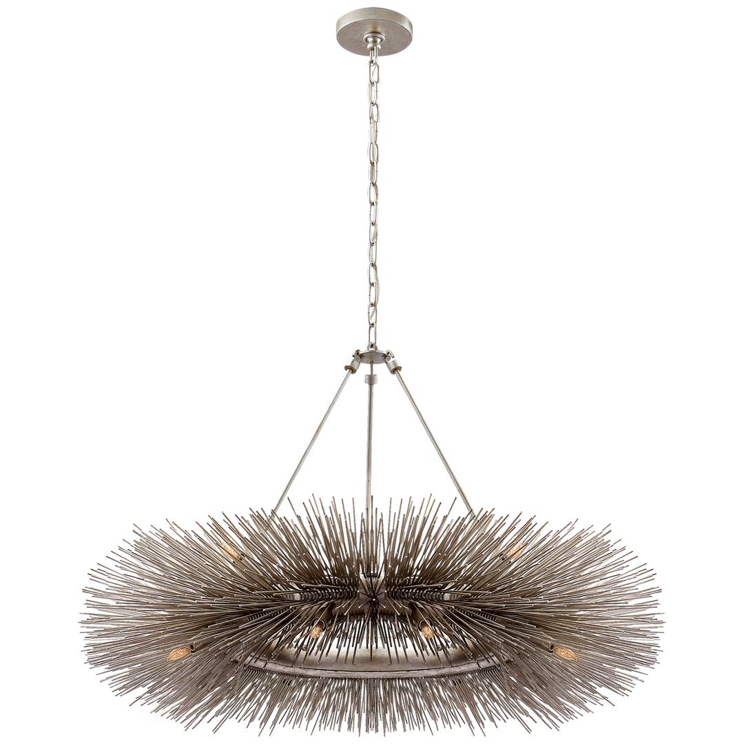 Silvester Ring Chandelier-Visual Comfort-VISUAL-KW 5181BSL-ChandeliersBurnished Silver Leaf-2-France and Son