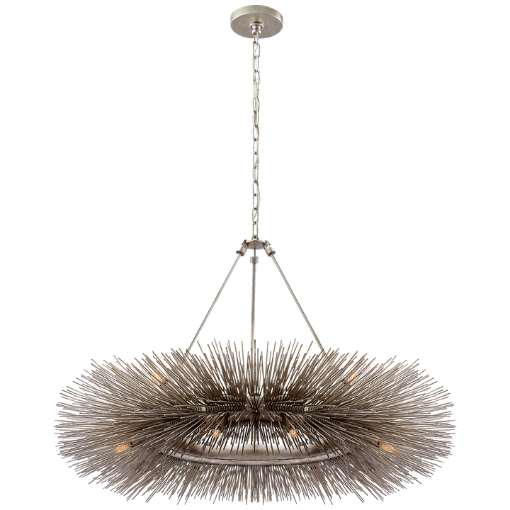 Silvester Ring Chandelier-Visual Comfort-VISUAL-KW 5181BSL-ChandeliersBurnished Silver Leaf-2-France and Son