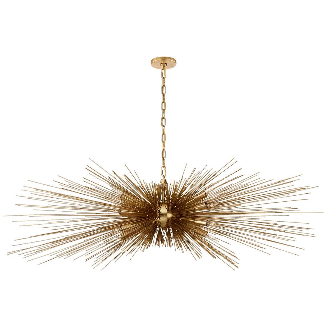 Silvester Large Linear Chandelier-Visual Comfort-VISUAL-KW 5182G-ChandeliersGild-3-France and Son