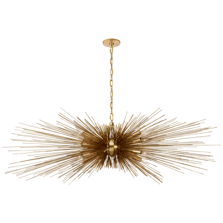 Silvester Large Linear Chandelier-Visual Comfort-VISUAL-KW 5182G-ChandeliersGild-3-France and Son