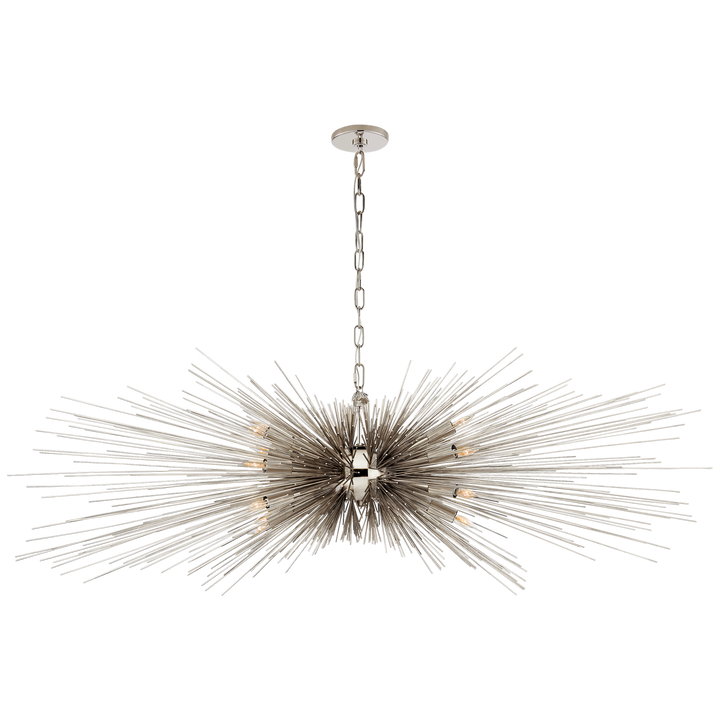 Silvester Large Linear Chandelier-Visual Comfort-VISUAL-KW 5182PN-ChandeliersPolished Nickel-4-France and Son