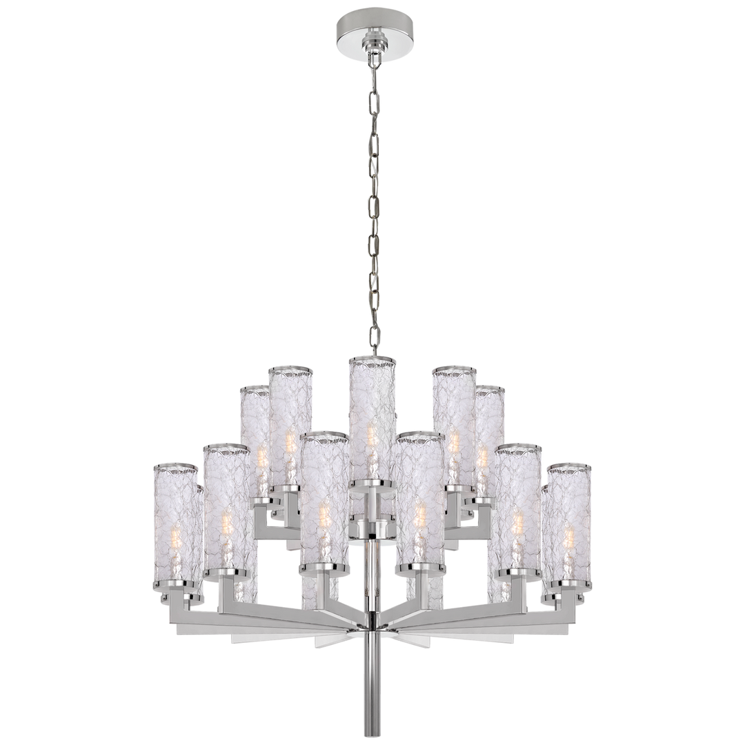 Lailly Chandelier-Visual Comfort-VISUAL-KW 5201PN-CRG-ChandeliersDouble Tier-Polished Nickel-7-France and Son