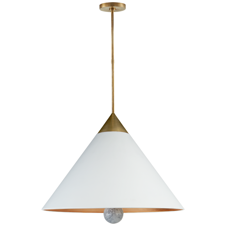 Climbi Pendant-Visual Comfort-VISUAL-KW 5515AB/WM-WHT-PendantsLarge-White-4-France and Son